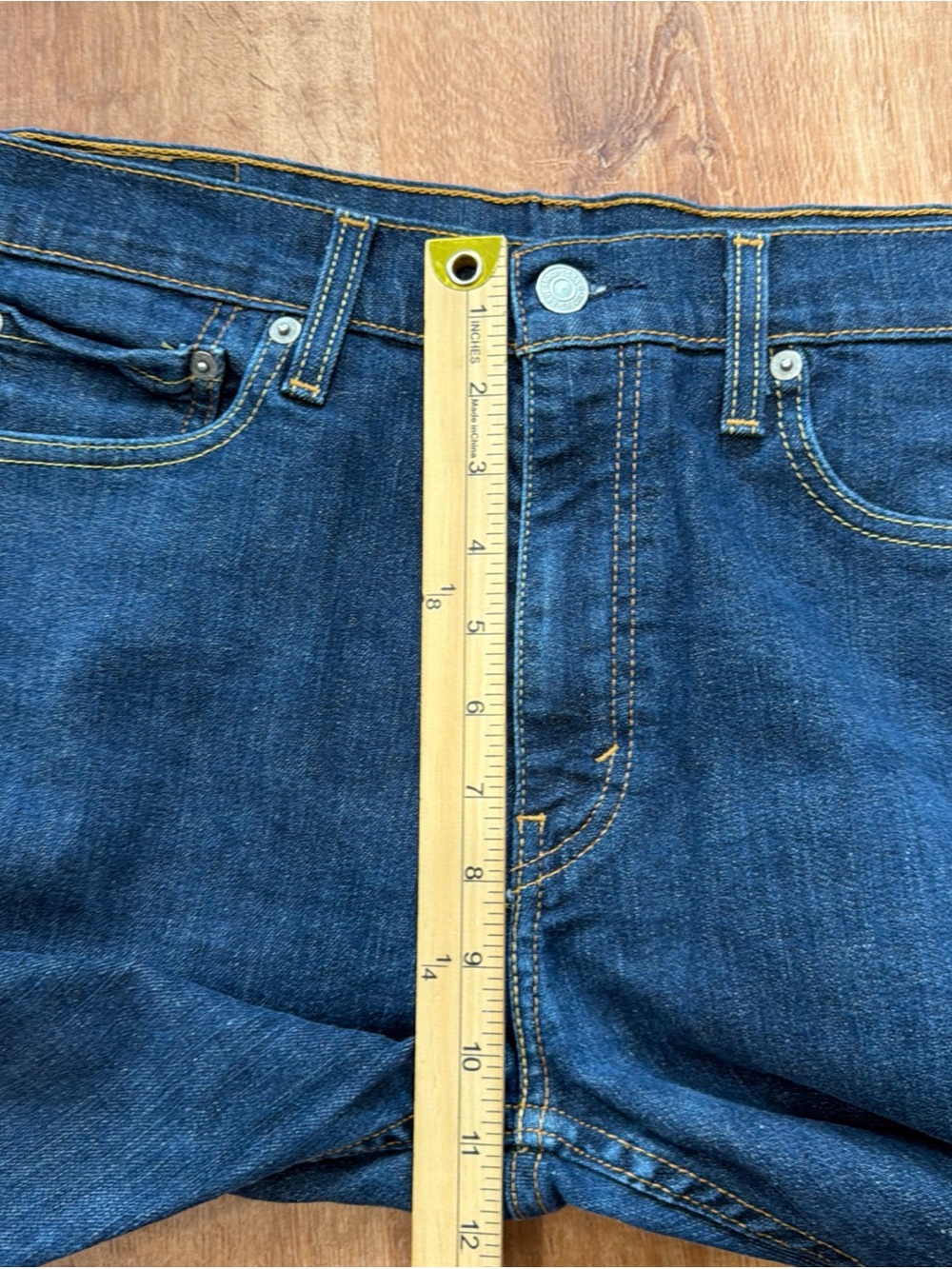 Levi's 513 Jeans Mens 32x32 Blue Straight Dark Was Denim Stretch Pants Casual - Picture 5 of 12
